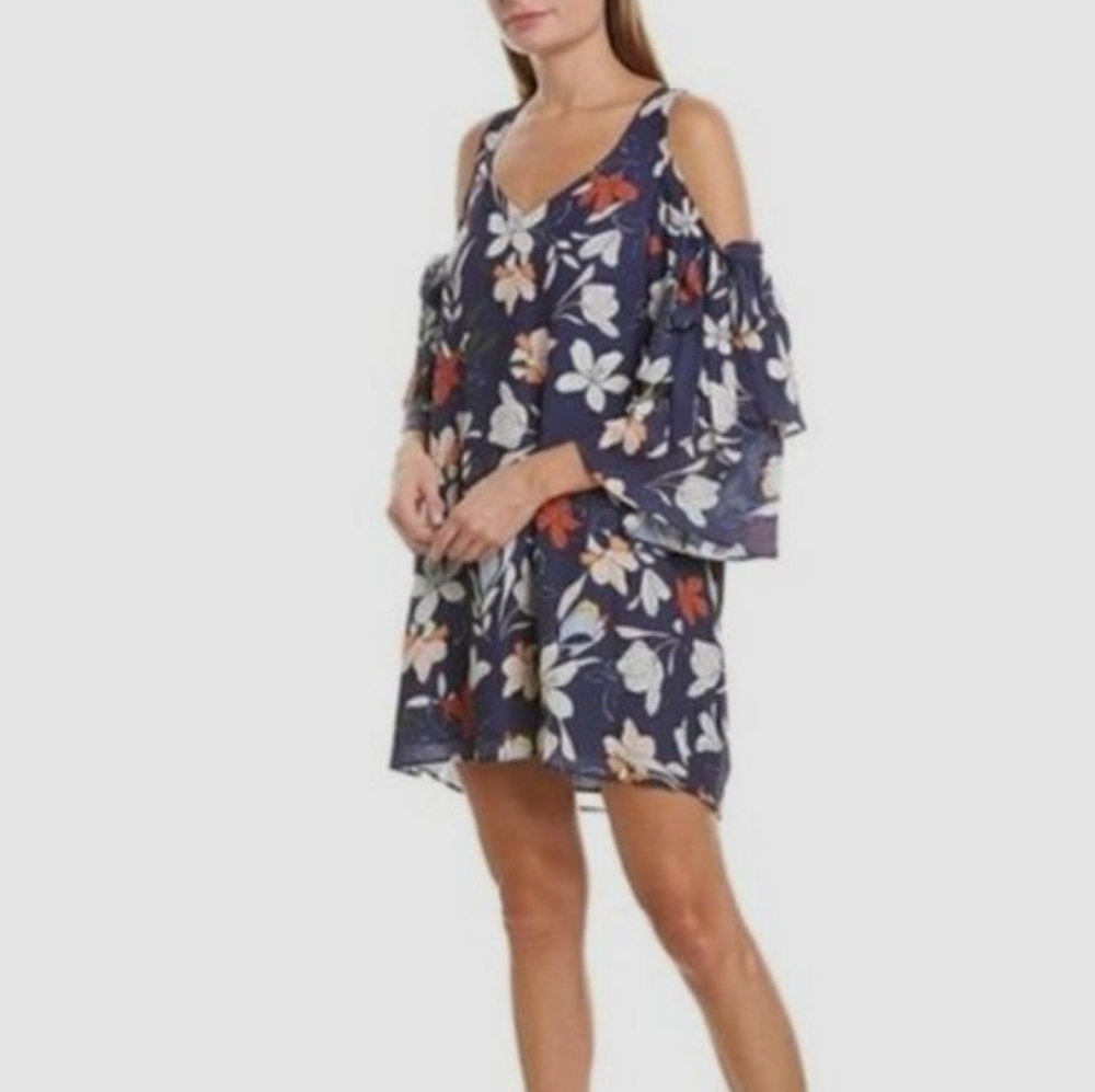 NWT! Parker Navy Dress with Floral Pattern